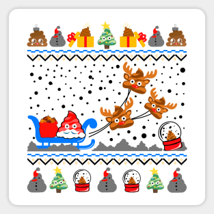 Funny Poop Emoji Christmas Sweater Magnet